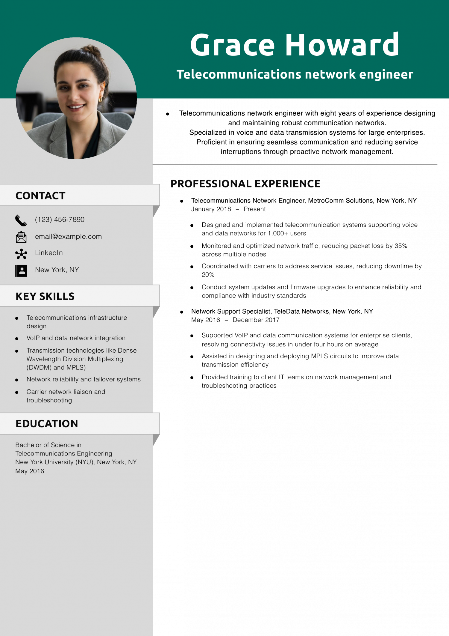 Telecommunications network engineer