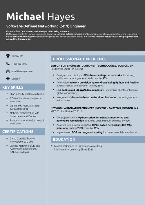 Software-Defined Networking (SDN) Engineer