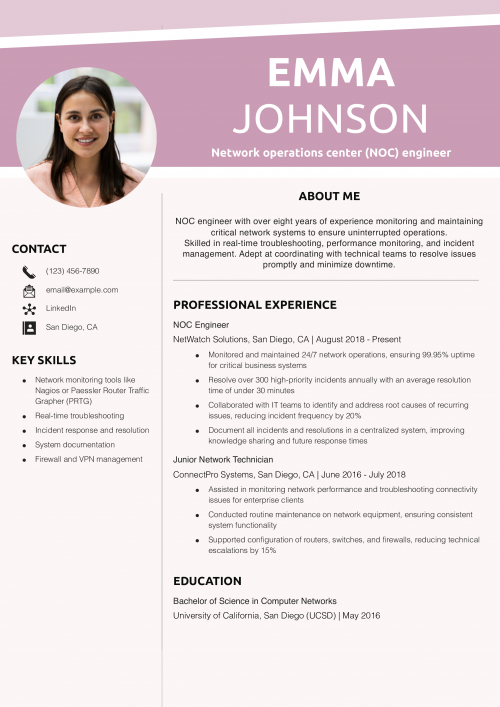 Network operations center (NOC) engineer